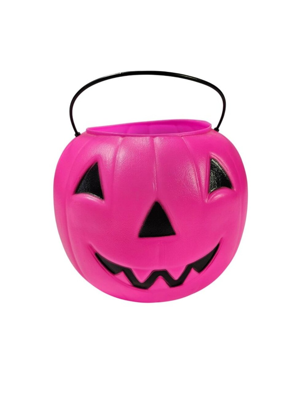 General Foam Plastics Smiling Pink Pumpkin 7" Blow Mold Halloween Bucket Pail